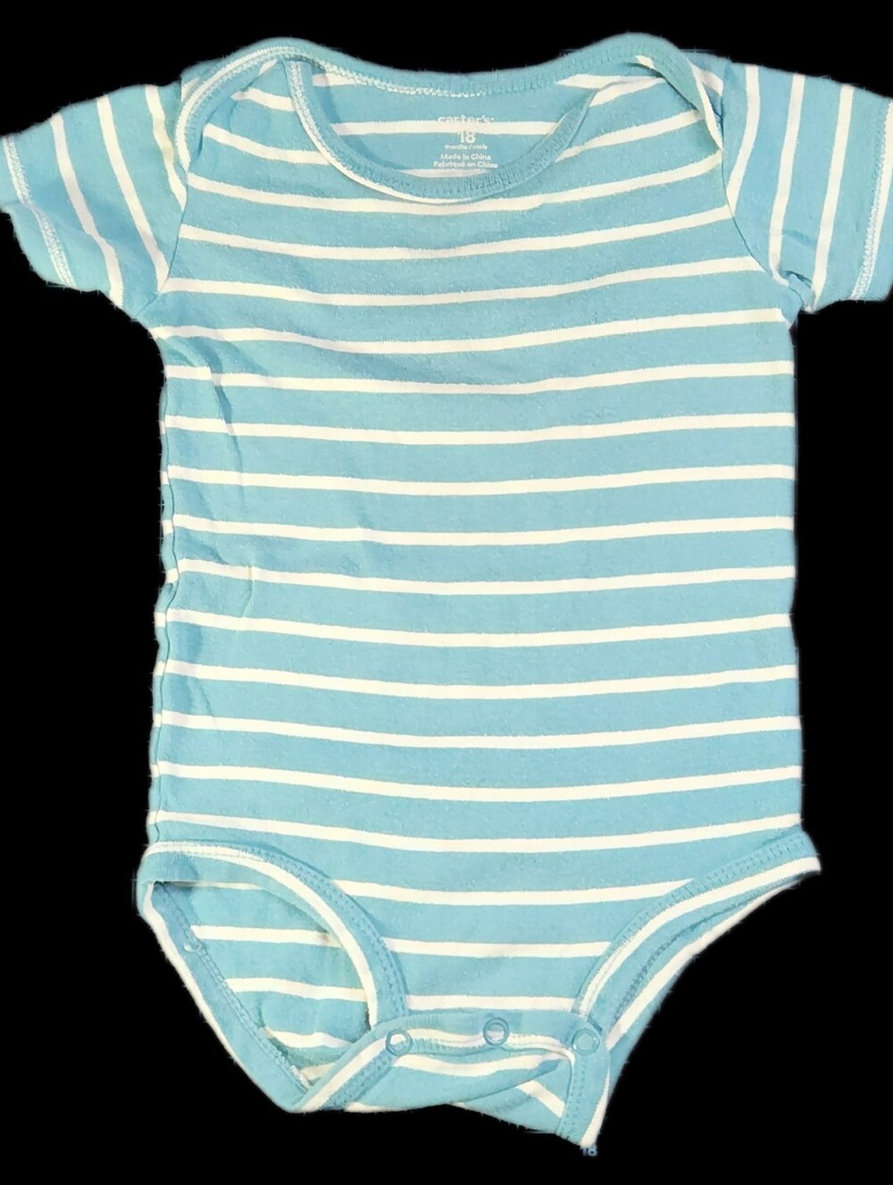 #IC6 Carter's Light Blue & White Striped Baby Bodysuit